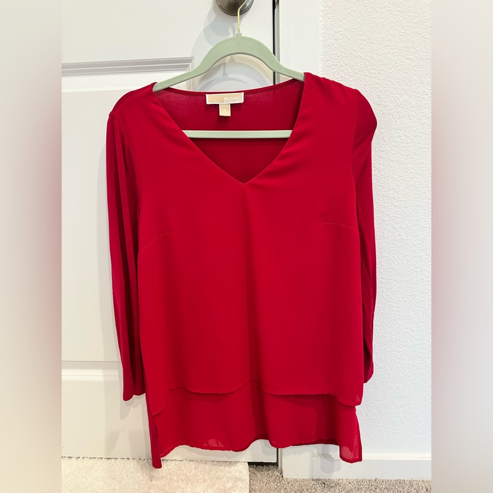Michael Kors Pink V-Neck Blouse